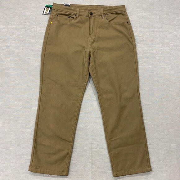 CAT Caterpillar Work Pants Mens 38 x 30 Brown Canvas Fleece Lined Insulated - Picture 3 of 14
